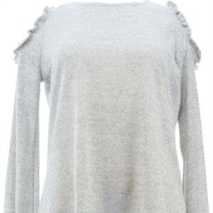WOMENS SIZE LG Cold-Shoulder Top Ruffle